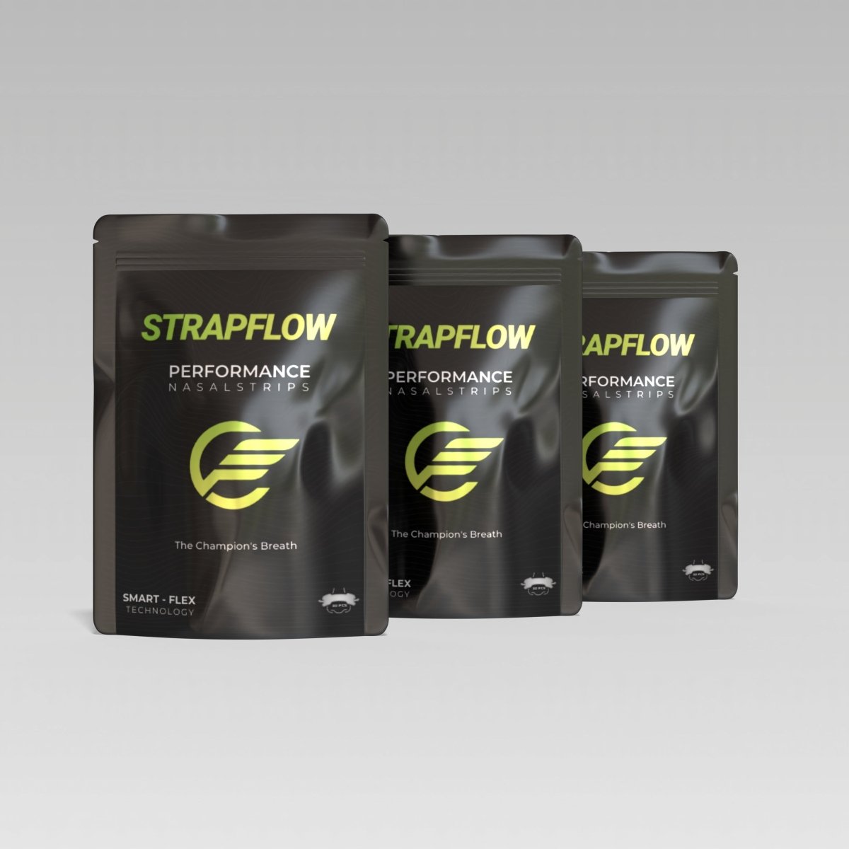 Strapflow Performance Nasal Strips — Black 30-Pack